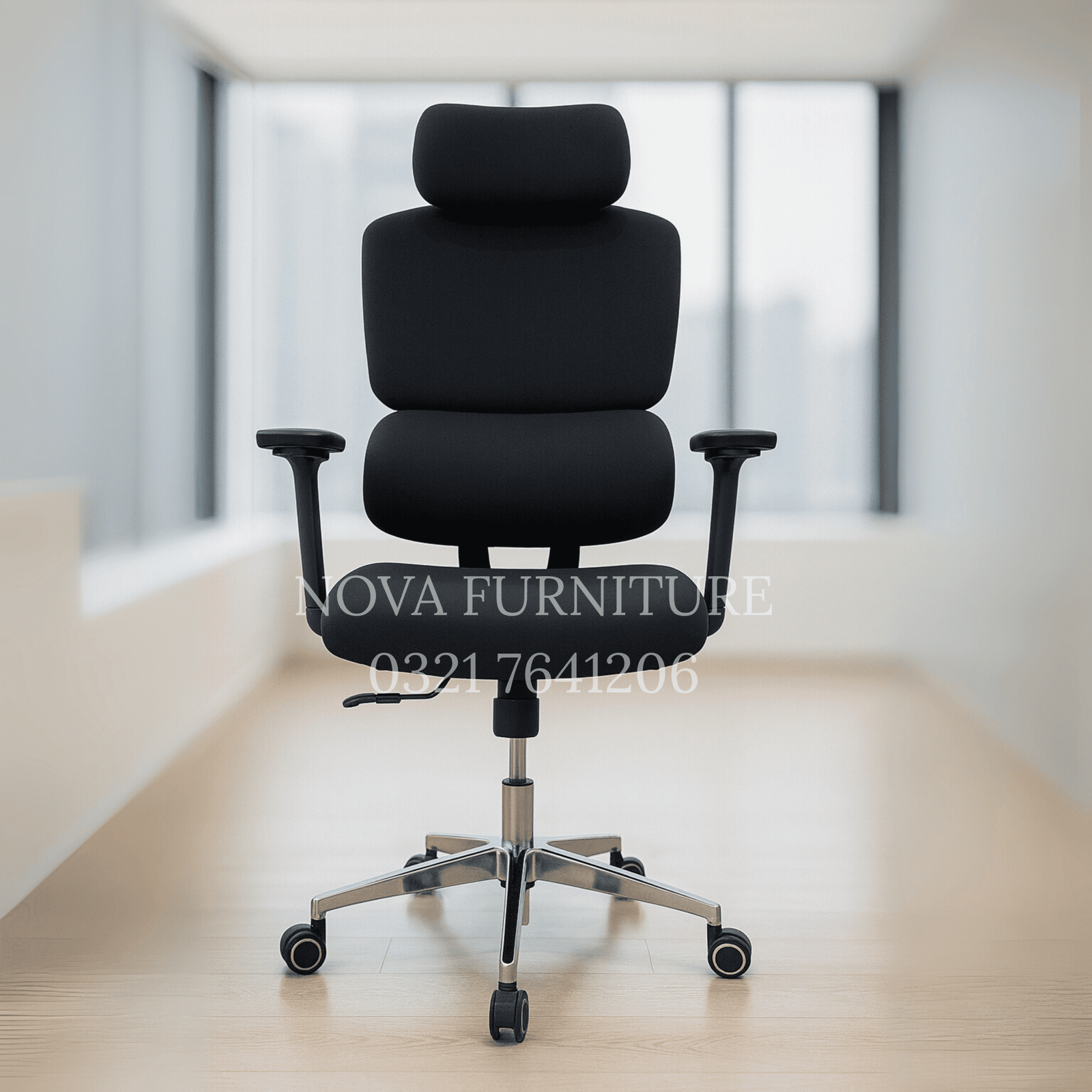 Optima 1 Optima black Executive chair in revolving edition by nova furniture lahore