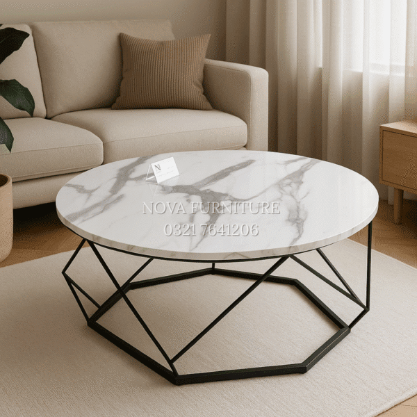Hexa White Center Table