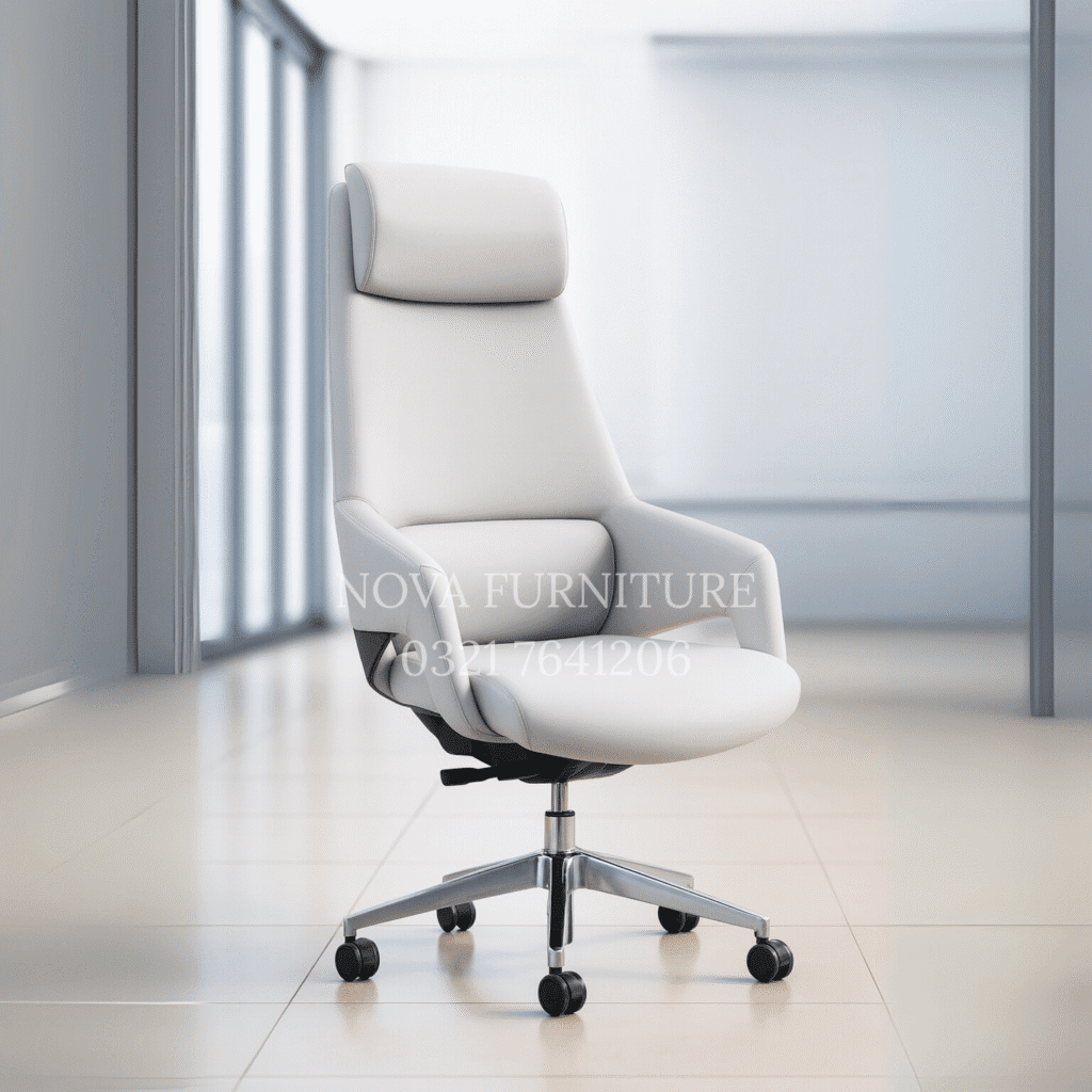 Executive white office revolving chair by nova furniture lahore Esylium exectutive office chair by nova furniture lahore