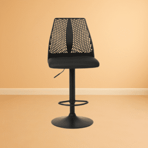 Mesh Bar stool in black with cushioning seat