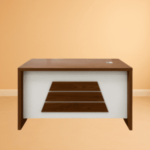 Chrome Manager / Staff Table with single drawer storage in dual color combination