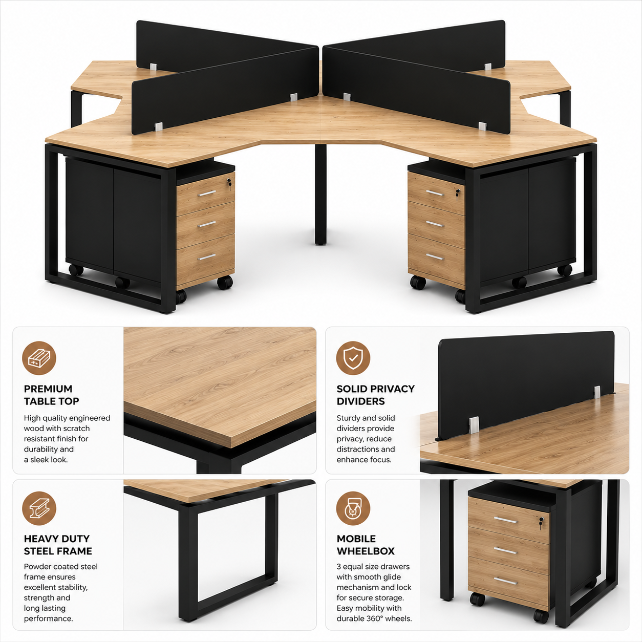 Synergy 4 Person Workstation 3 Synergy 4 Person Workstation - Image 3
