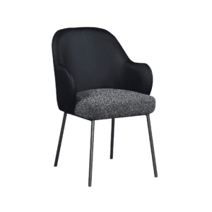 Contour cafe chair in dual color combination black and texture seating with sturdy frame and legs