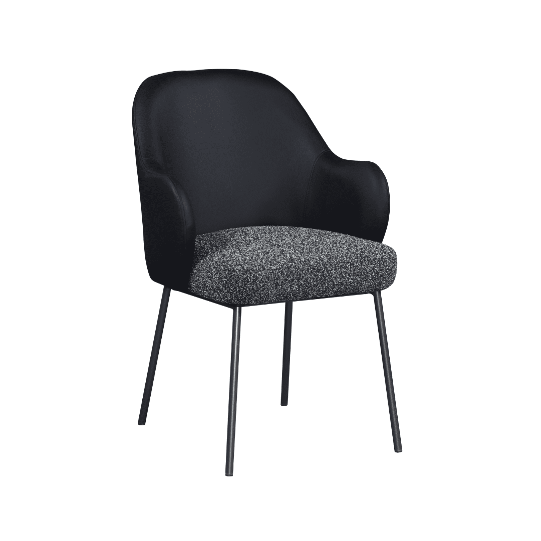 Fablee 1 Contour cafe chair in dual color combination black and texture seating with sturdy frame and legs