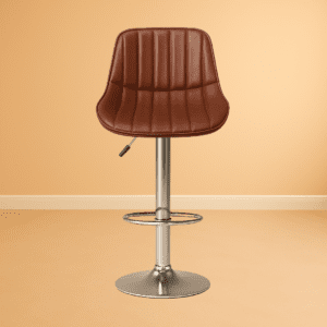 Flora brown bar stool with steel base
