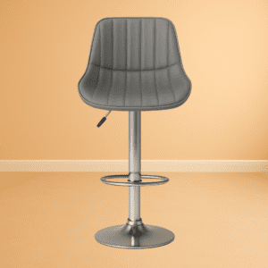Flora grey bar stool with steel base
