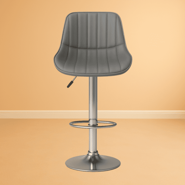 Flora grey bar stool with steel base