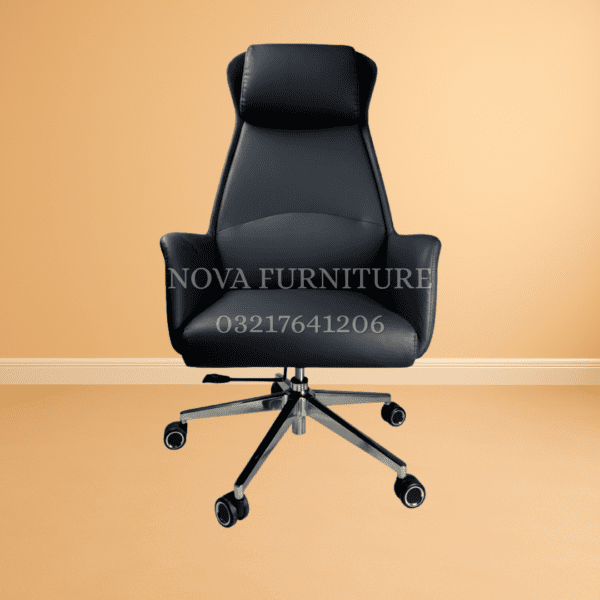 Nexa Faux Leather revolving office chair in black color