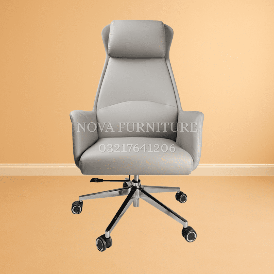 Nexa Faux Leather Office Chair 1 Nexa Faux Leather revolving office chair in grey color