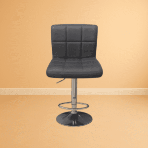 grey bar stool with steel base