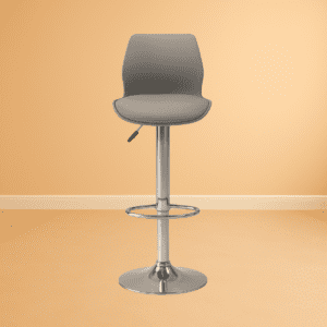Cue grey bar stool with steel base