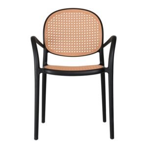 Cane cafe chair black color