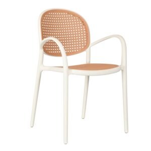 Cane cafe chair white color