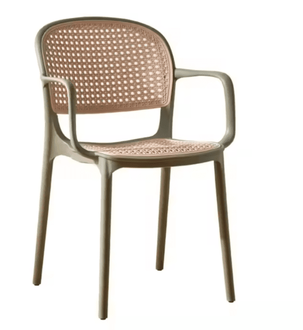 Cane cafe chair olive color