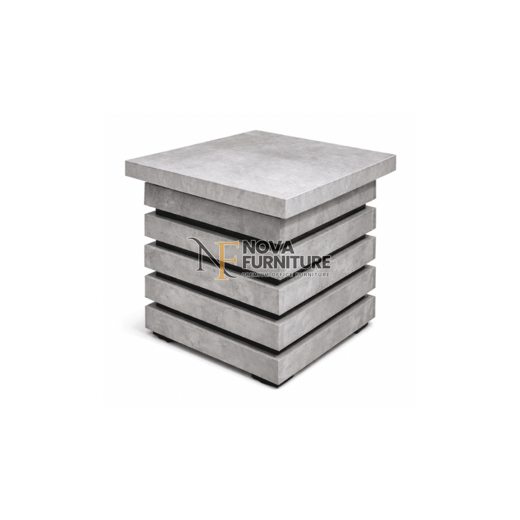 Gray concrete stacked side table