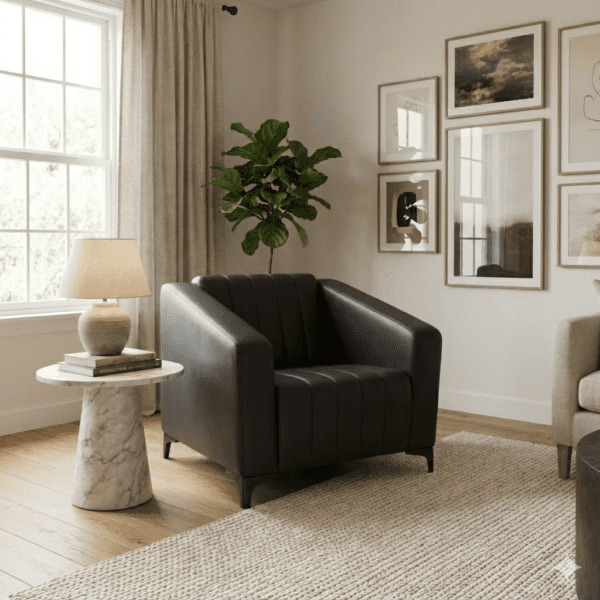 Single Seater Faux Leather Sofa