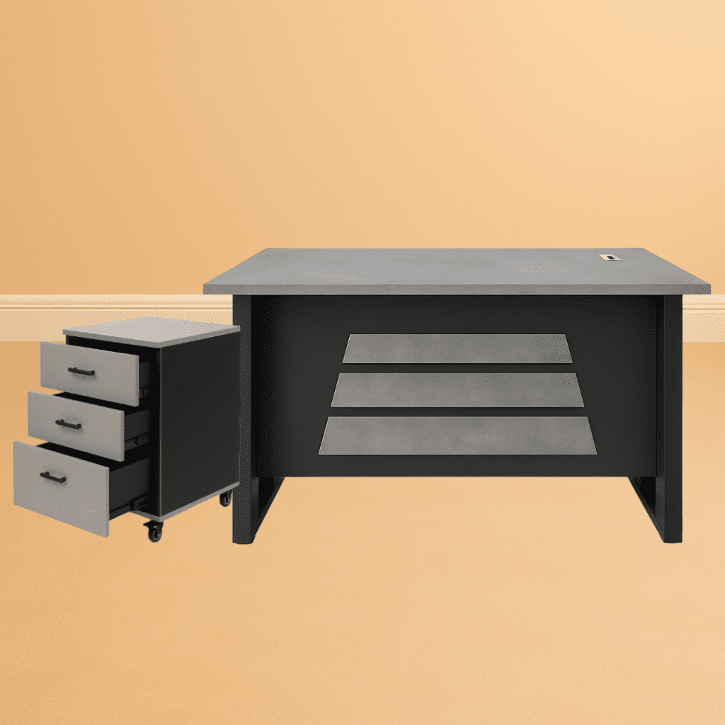 Modern desk with mobile drawer unit
